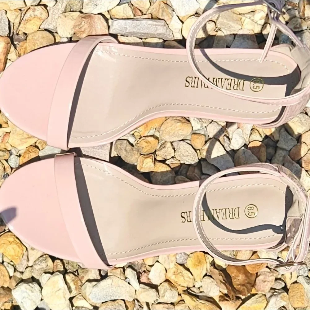 Dream Pairs KARRIE ankle strap Stiletto high heels size 8.5 PINK - Picture 7 of 16